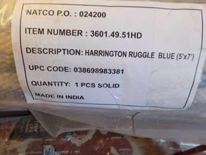lot 111 image: Harrington Ruggle blue 57x7 area...