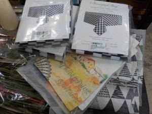 lot 206 image: large box of tablecloths, home dc...