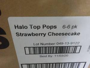 lot 229 image: Frozen 6 6 pack Halo Top Pops straw...