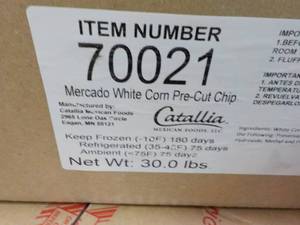 lot 242 image: 30 lb. box frozen Mercado white cor...
