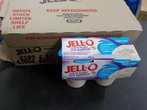 lot 327 image: Case of 6 4 packs JELL-O crme bru...