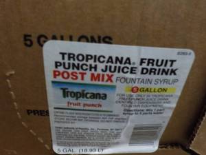 lot 332 image: 3 5 gallon Tropicana fruit punch dr...