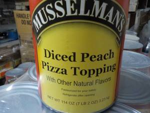 lot 352 image: 7.2 lb. can Musselmans diced peach...