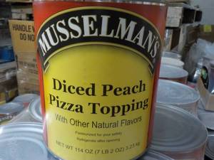 lot 353 image: 7.2 lb. can Musselmans diced peach...