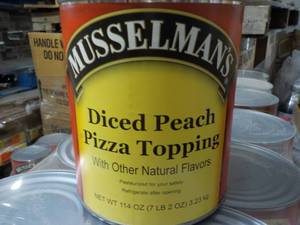 lot 354 image: 7.2 lb. can Musselmans diced peach...