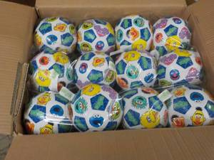 lot 386 image: Case of 48 Sesame Live soccer balls...