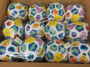 lot 387 image: Case of 48 Sesame Live soccer balls...