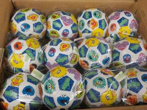 lot 388 image: Case of 48 Sesame Live soccer balls...