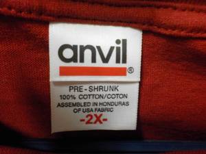 lot 413 image: 6 Anvil long-sleeved red mens size...