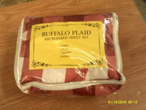 buffalo plaid microfiber sheet set...
