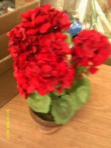 fake flowers in a flower pot ...