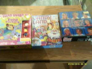 3 games the food factory, candyland...