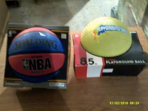basketball and a playground ball ...
