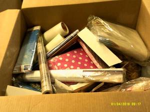box of party supplies ...