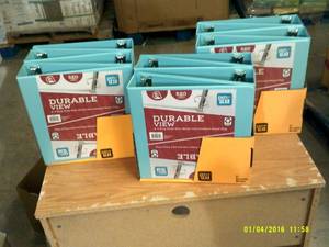 3 cases of 4 - 2inch 3 ring folders...