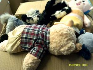 box of new stuffed animals ...