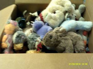 box of stuffed animals all new ...
