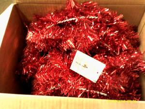 6 20 inch red tinsel wreaths ...