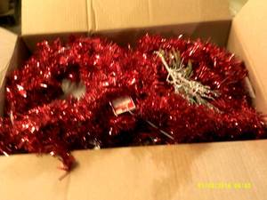 7 holiday 20 inch red tinsel wreath...