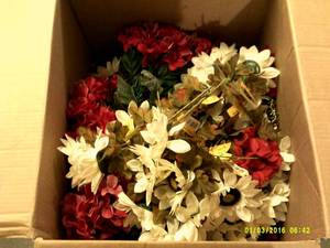 big box of holiday fake flowers ...
