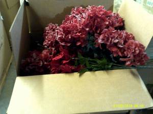 box of fake holiday flowers ...