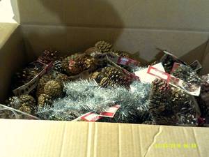 big box of holiday glitter pine con...