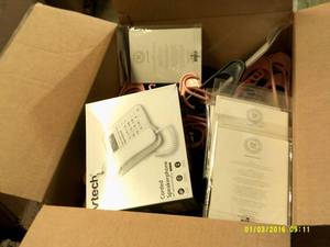 box with hangers vtech phone and ba...