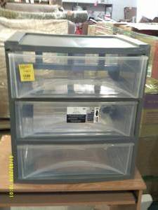 3 drawer wide caart cracked on top ...