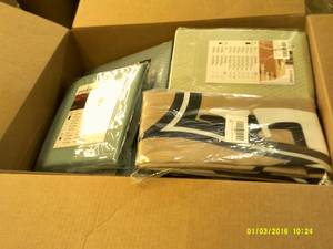 box full of tablecloths...