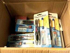 box of pencils and mechanical penci...