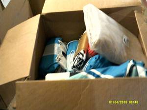 box of towels and washclothes ...