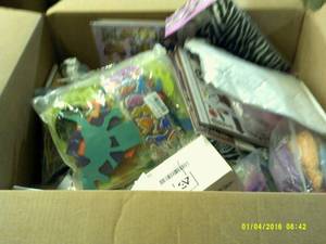 box of party supplies ...