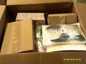 box of party supplies ...