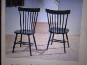 2 Windsor Back Dining Chairs in Bla...