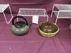 Gray  Tea Kettle with black handle...