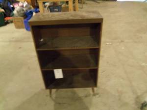 3 Shelf brown wooden 1980s bookshe...