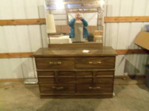 Vintage Dresser brown with light bl...