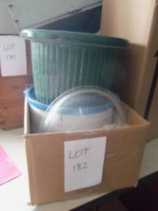 2 rockpots (1 Green and 1 white and...