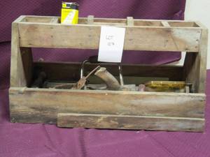 Vintage tool box Vintage air pump...