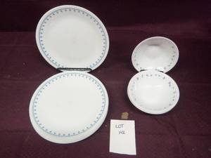 Antique Bowl and plate set white wi...