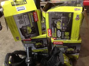Pallet with Ryobi backpack  Blowers used various conditions open box customer returns see pictures
