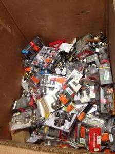 Gaylord with assorted Door knobs and hardware various models and conditions see pictures