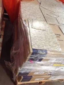Pallet with 24 cases of  Armstrong Imperial Texture VCT 12 in. x 12 in. Charcoal Standard Excelon Commercial Vinyl Tile see pictures