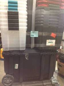 Lot of assorted Storage Bins various kinds and conditions some missing tops see pictures