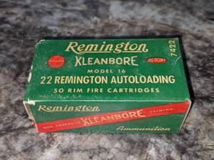 lot 21 image: Collectible Remington Kleanbore Box of 22 Remington Autoloading Ammunition