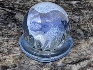 lot 53 image: Caithness Misty Ribbed Art Glass Paperweight Scotland