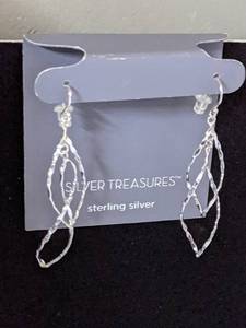 lot 101 image: Sterling Silver Drop Panel Earrings, New