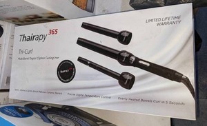 lot 316 image: Thairapy 365 Tri Curl 3 in 1 Clipless Curling Iron