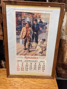 lot 19 image: 1922 Remington Ammunition Framed Calendar Page