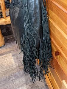 lot 119 image: Margot Custom Leather Black Fringe Bag